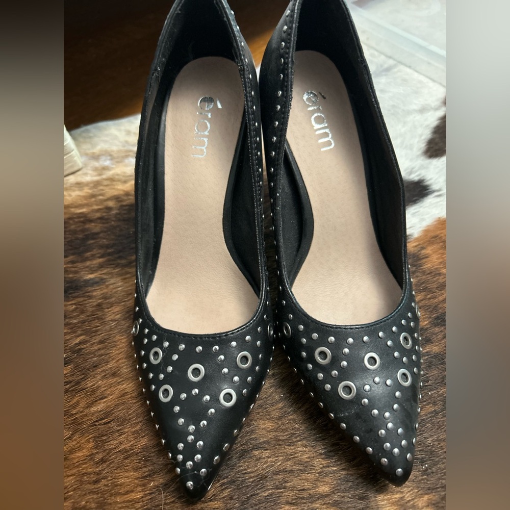 Black Studded Women's Heels